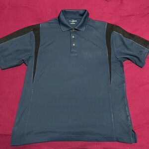 Men's Blue and Black Polo Shirt